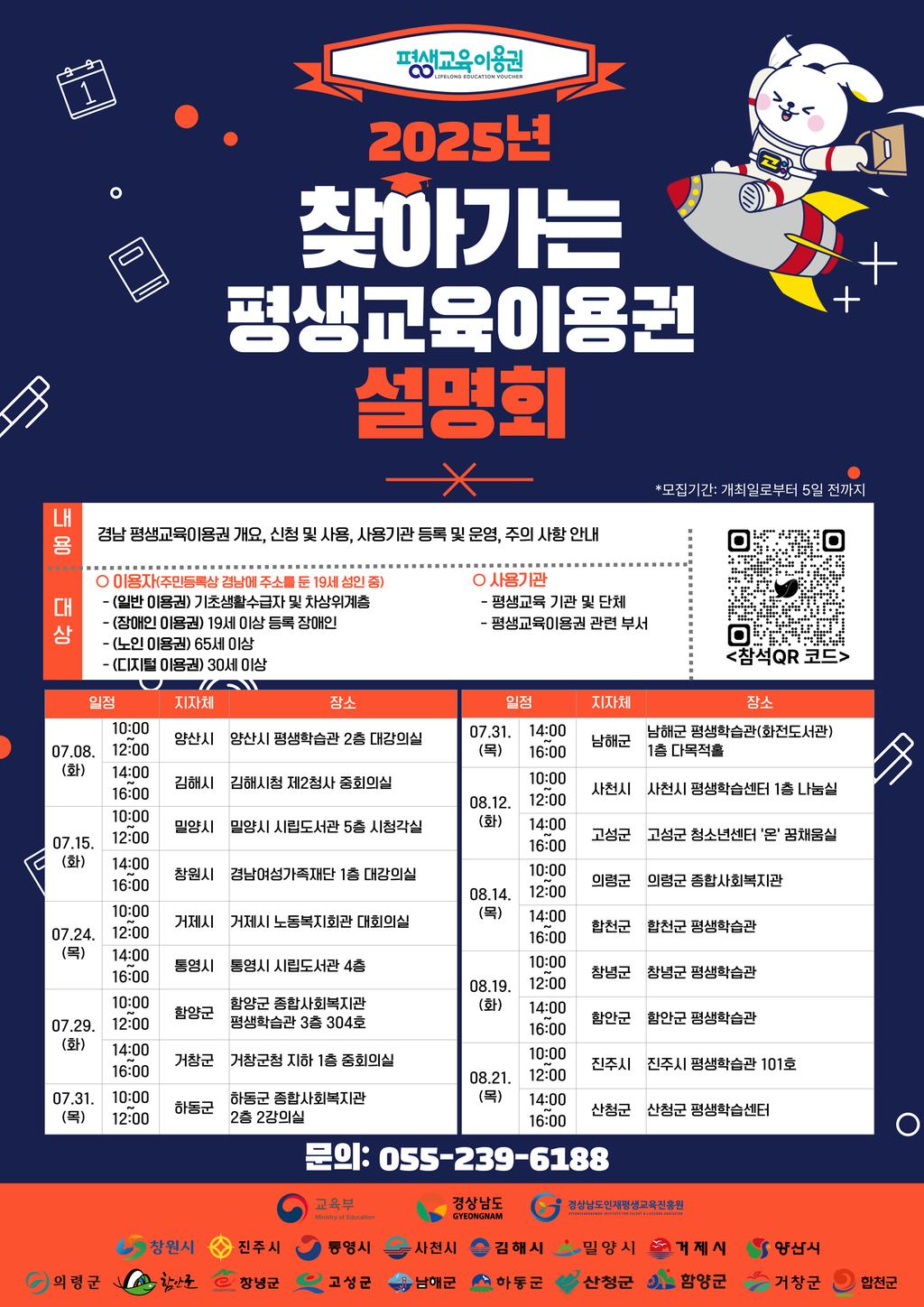 2025년 경남 평생교육이용권 지원사업 설명회 홍보물