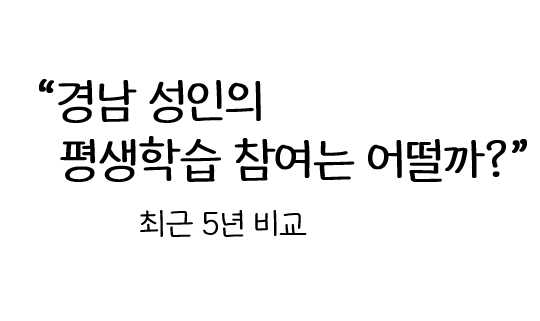 인포그래픽_경남 성인의 평생학습 참여실태 (최근 5년 비교)